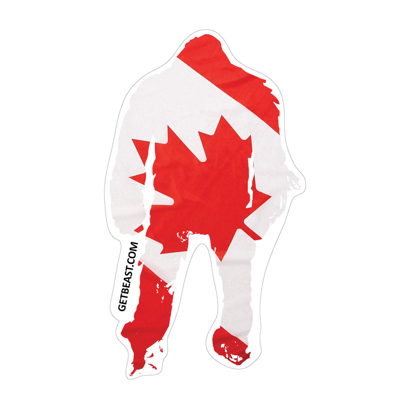 Canadian Flag Beast Sticker - Flag of Canada Red Maple Leaf