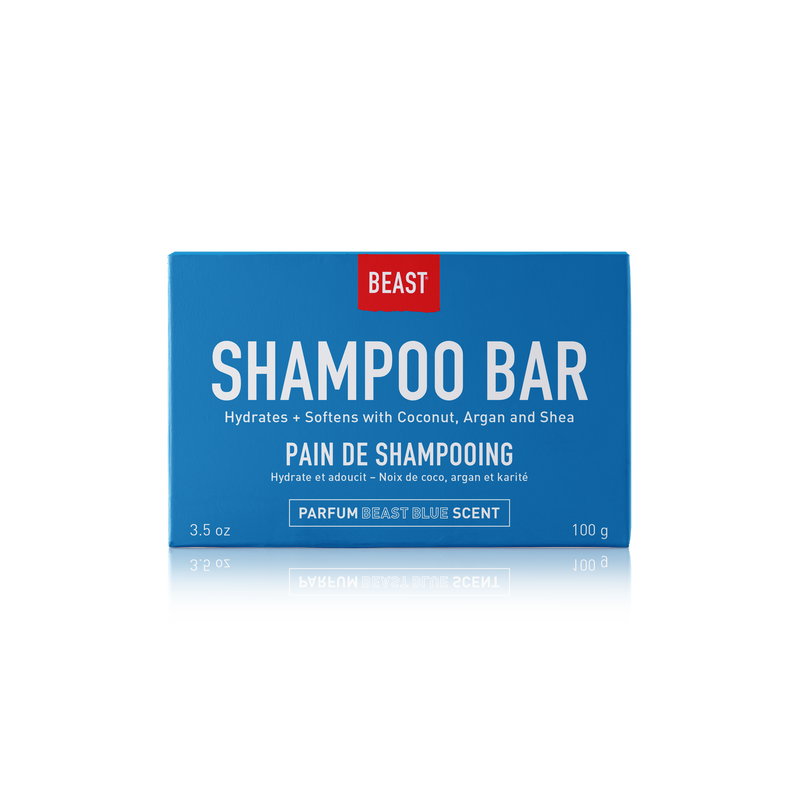 Beast Blue Solid Shampoo Bar – Hydrates and Softens with Coconut Oil, Argan Oil and Shea Butter