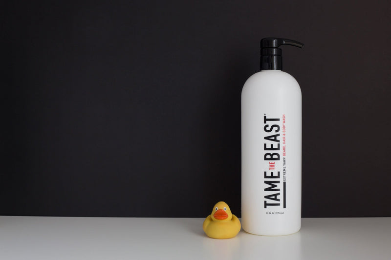 Rubber Ducky with Extreme Yawp All-in-One Beard Hair & Body Wash by TAME the BEAST